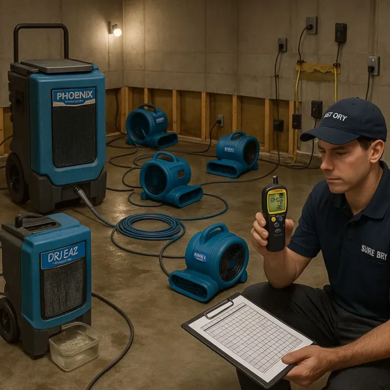 Structural Drying and Dehumidification process in Pottsgrove, PA